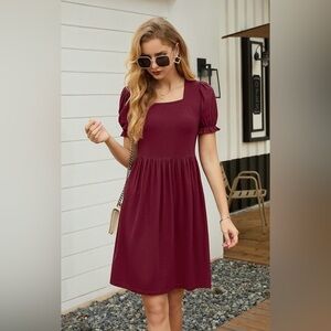 Elegant white  Puff Sleeve Dress  Sz XL